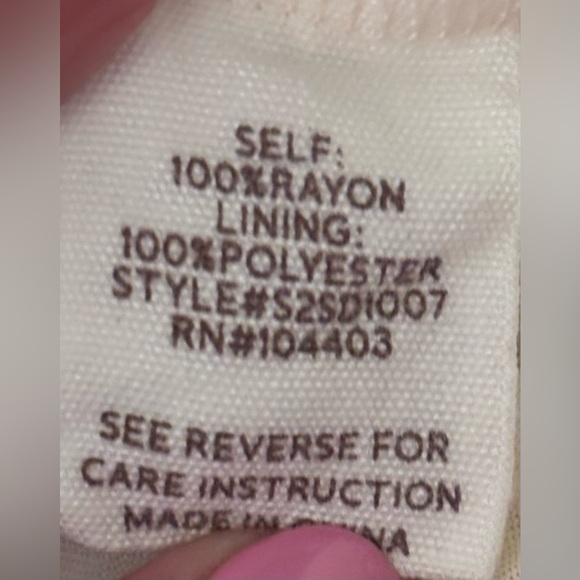 RE BLU mini Dress or skirt size small-medium cream floral lined summer straps - Picture 13 of 13